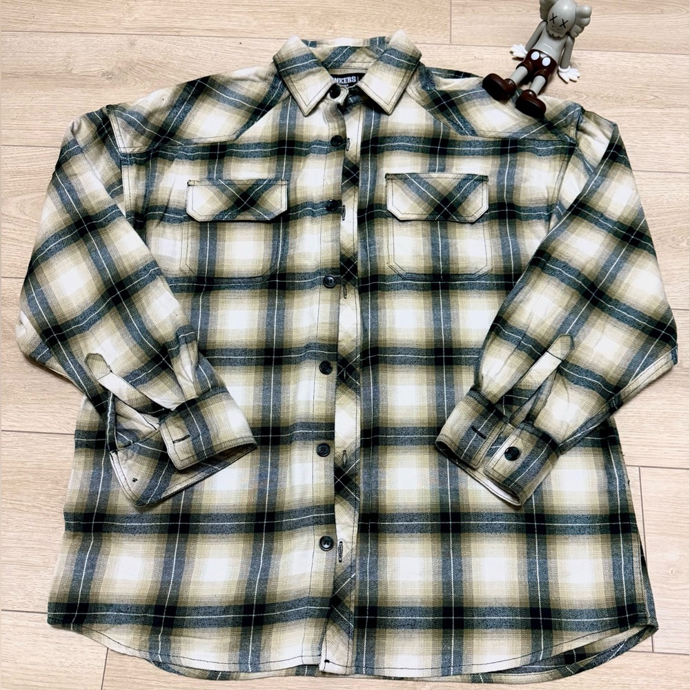 Bonkers Corner Plaid Oversized Flannel – L – Premium Indian Cotton–Lightly Used